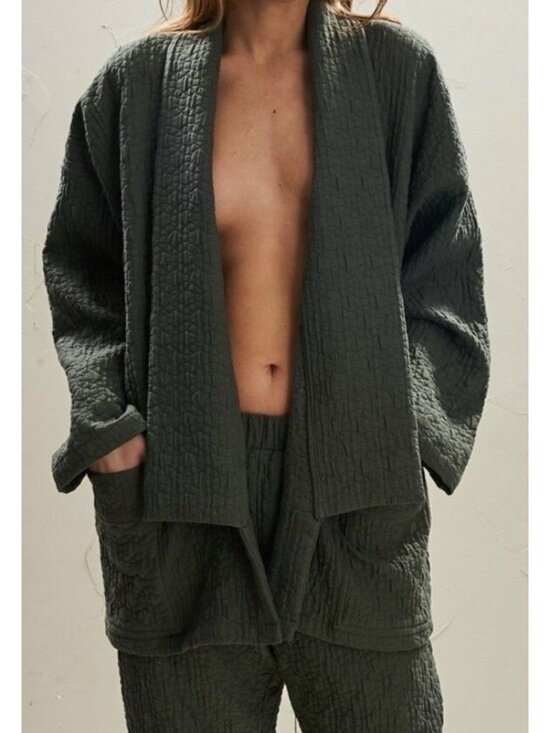 The Great Eros Jackets & Blazers - The Great Eros Anya Kimono Open Jacket BLUE Lagenlook Boho Romantic Loungewear